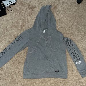 PINK gray hoodie XS